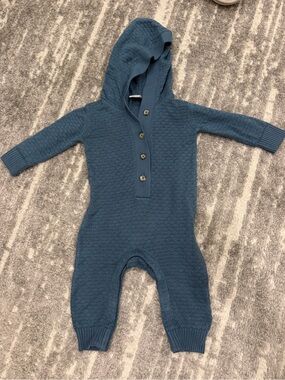 Nordstrom Blue Knit Hooded One-Piece